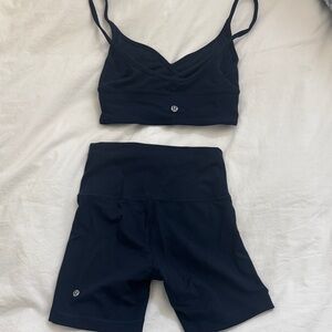 lululemon athletica Wunder high rise shorts 6” and Align sweetheart bra SET.Navy
